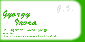 gyorgy vavra business card